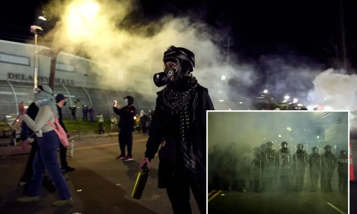 Protesters Clash with Police at Newark Immigration Facility