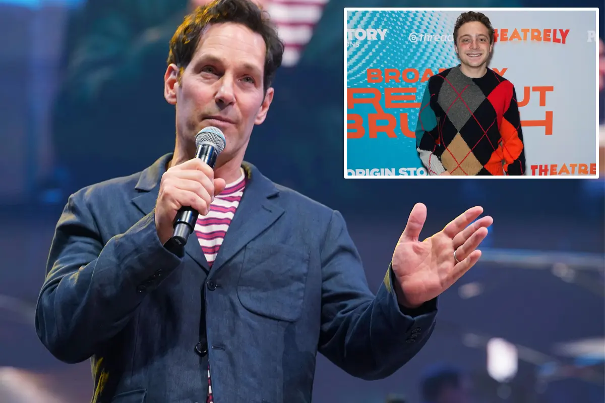 Actor Paul Rudd speaking, likely during a live performance or interview.