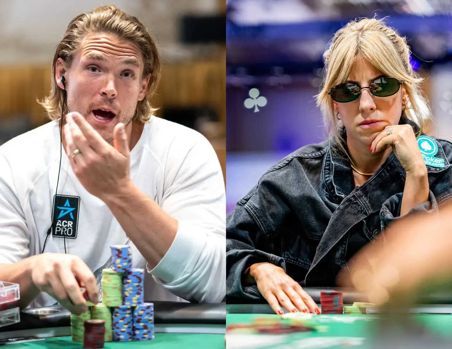 A poker player at a table during the World Series of Poker.