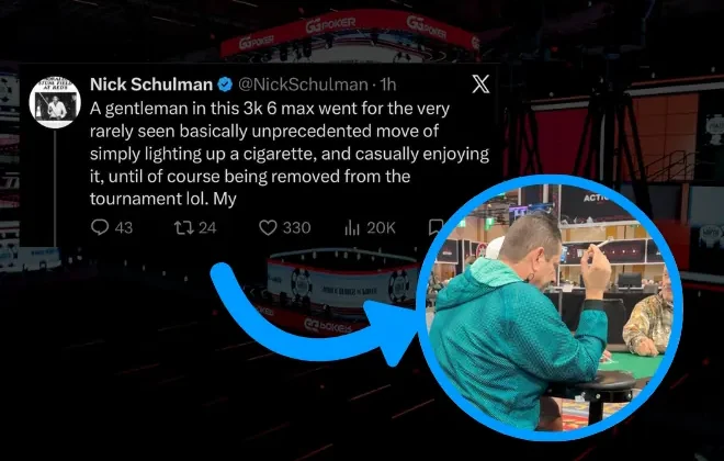 WSOP Player Ejected for Smoking and Chip Tampering