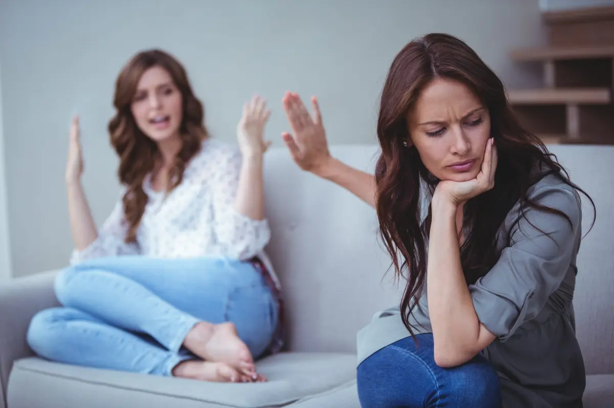 Illustration depicting a conversation between two friends, highlighting a strained relationship.