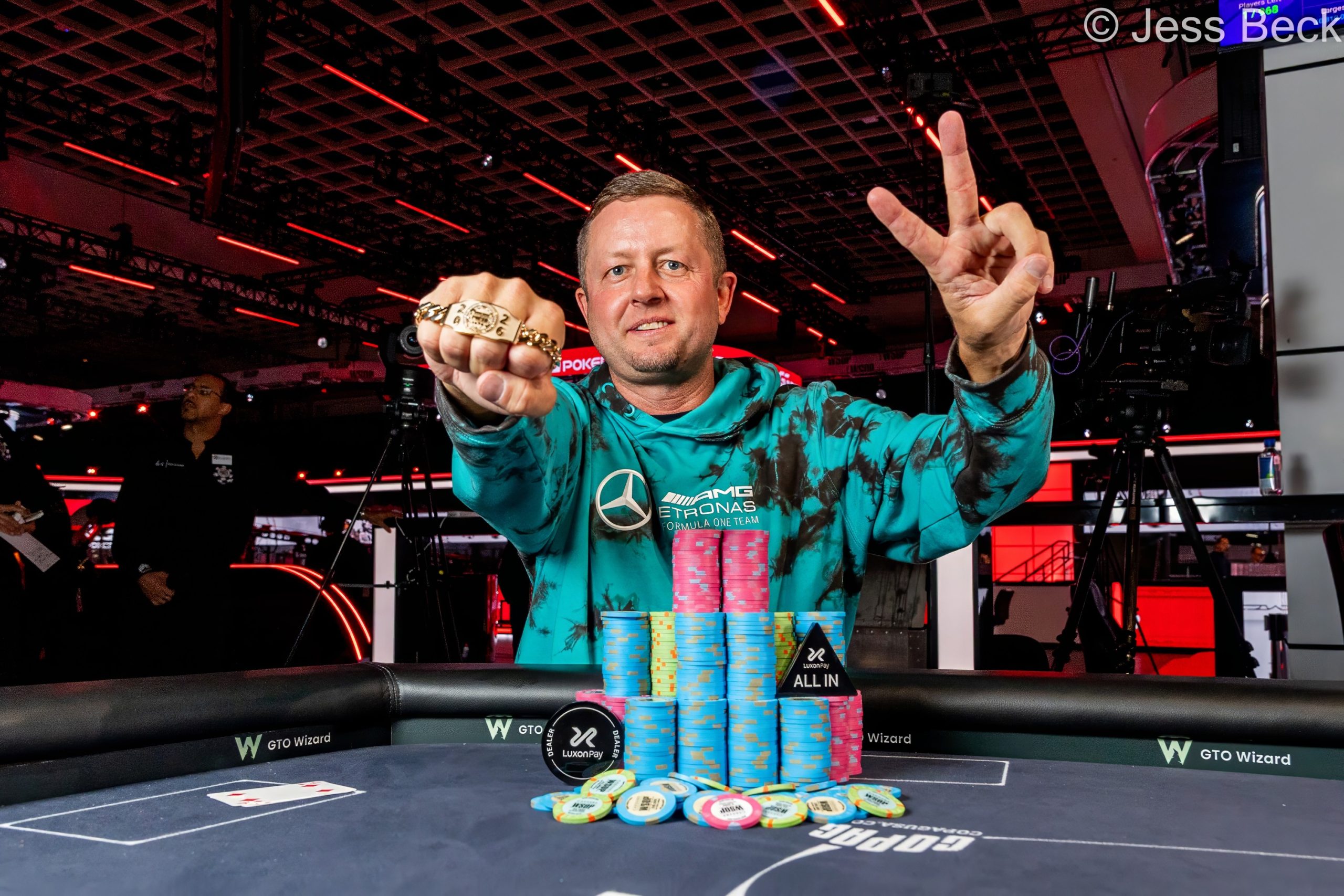 Braxton Dunaway at the poker table during a World Series of Poker tournament
