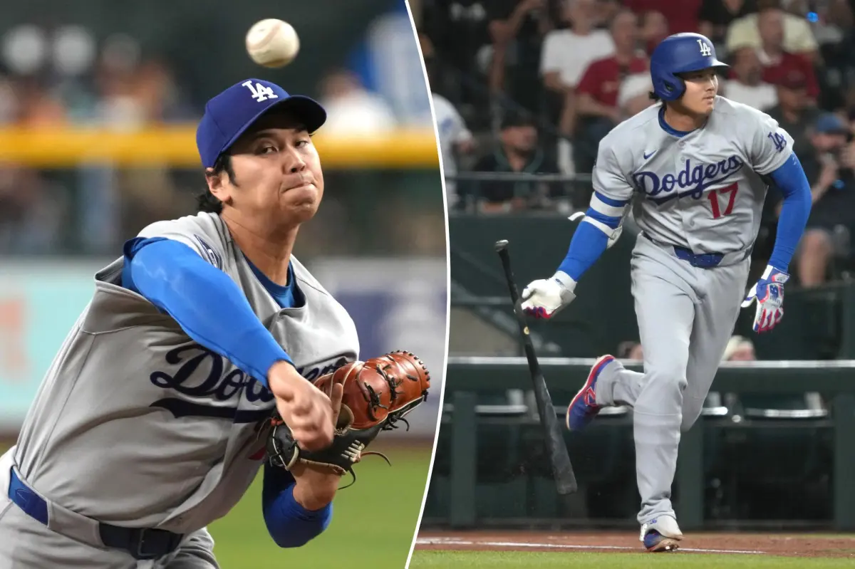 Shohei Ohtani in action on the pitcher's mound for the Los Angeles Dodgers.