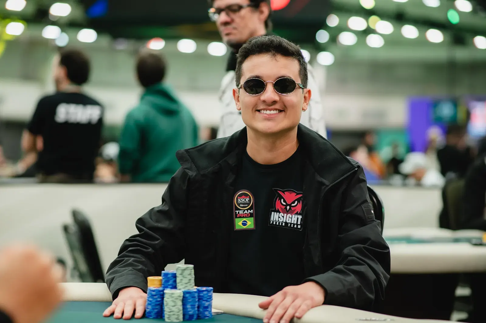 Peterson Machado at the BSOP Winter 6-Max final table with a large chip stack