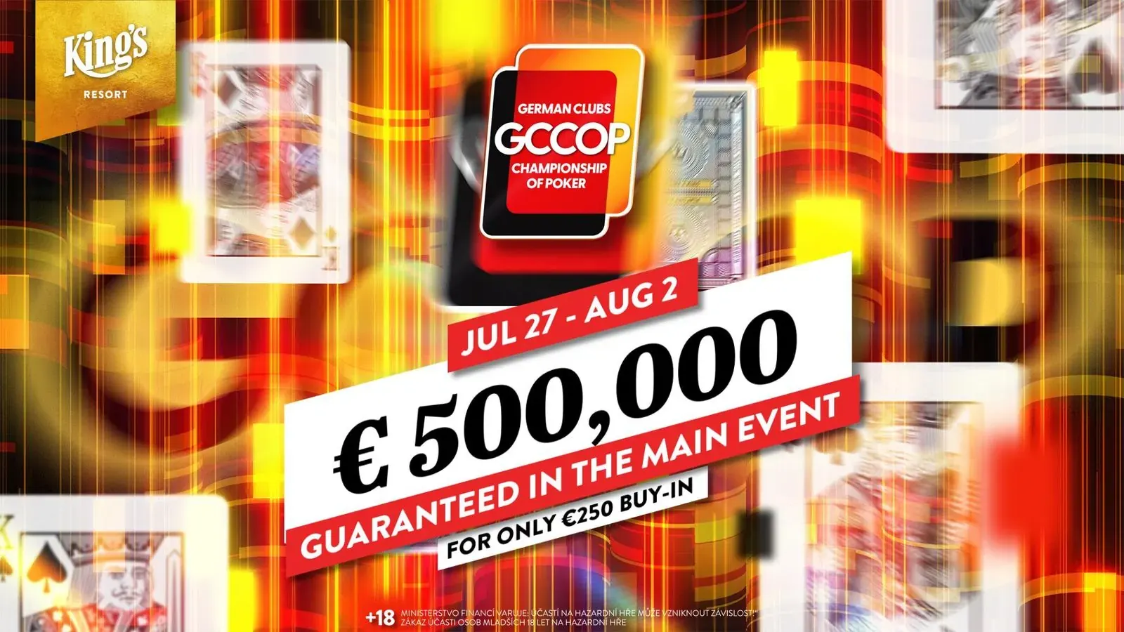 King's Resort Rozvadov poker room during a tournament event