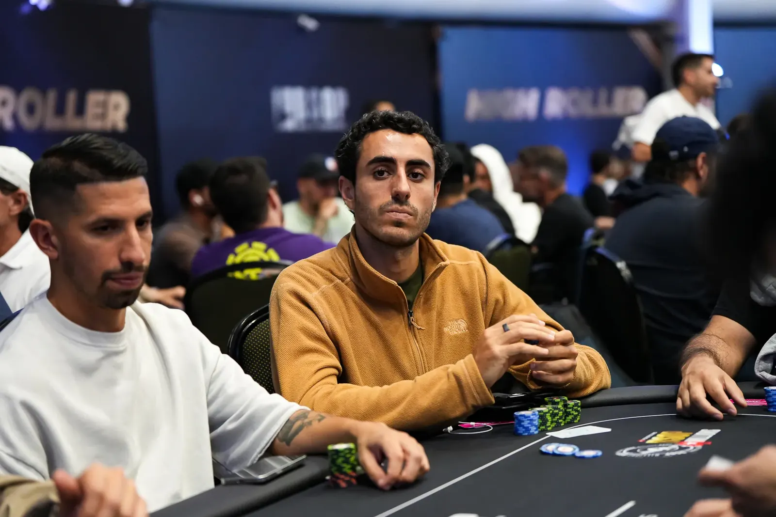 Luigi Soncin focused on his screen during an online poker tournament on ACR Poker.