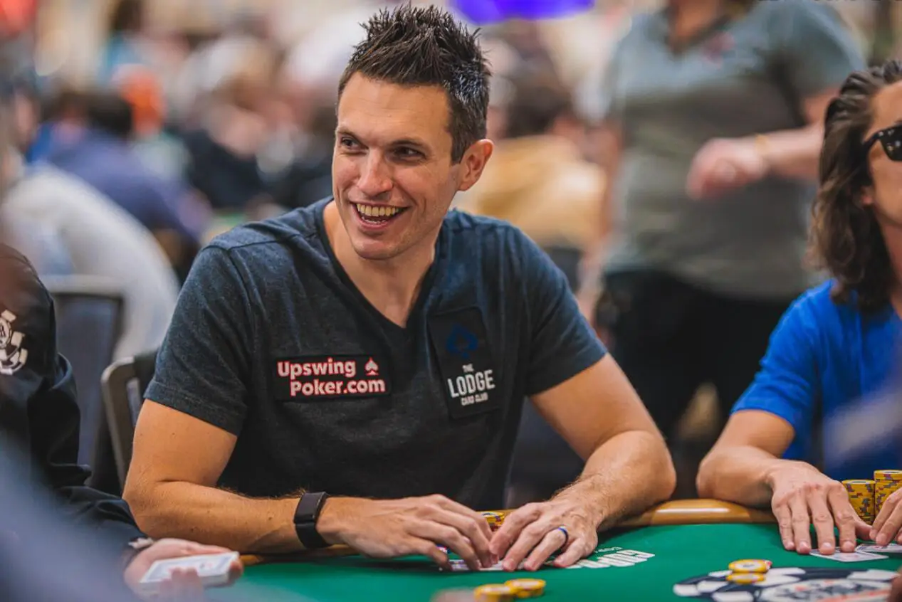 Doug Polk, a professional poker player, is seen at a poker table.