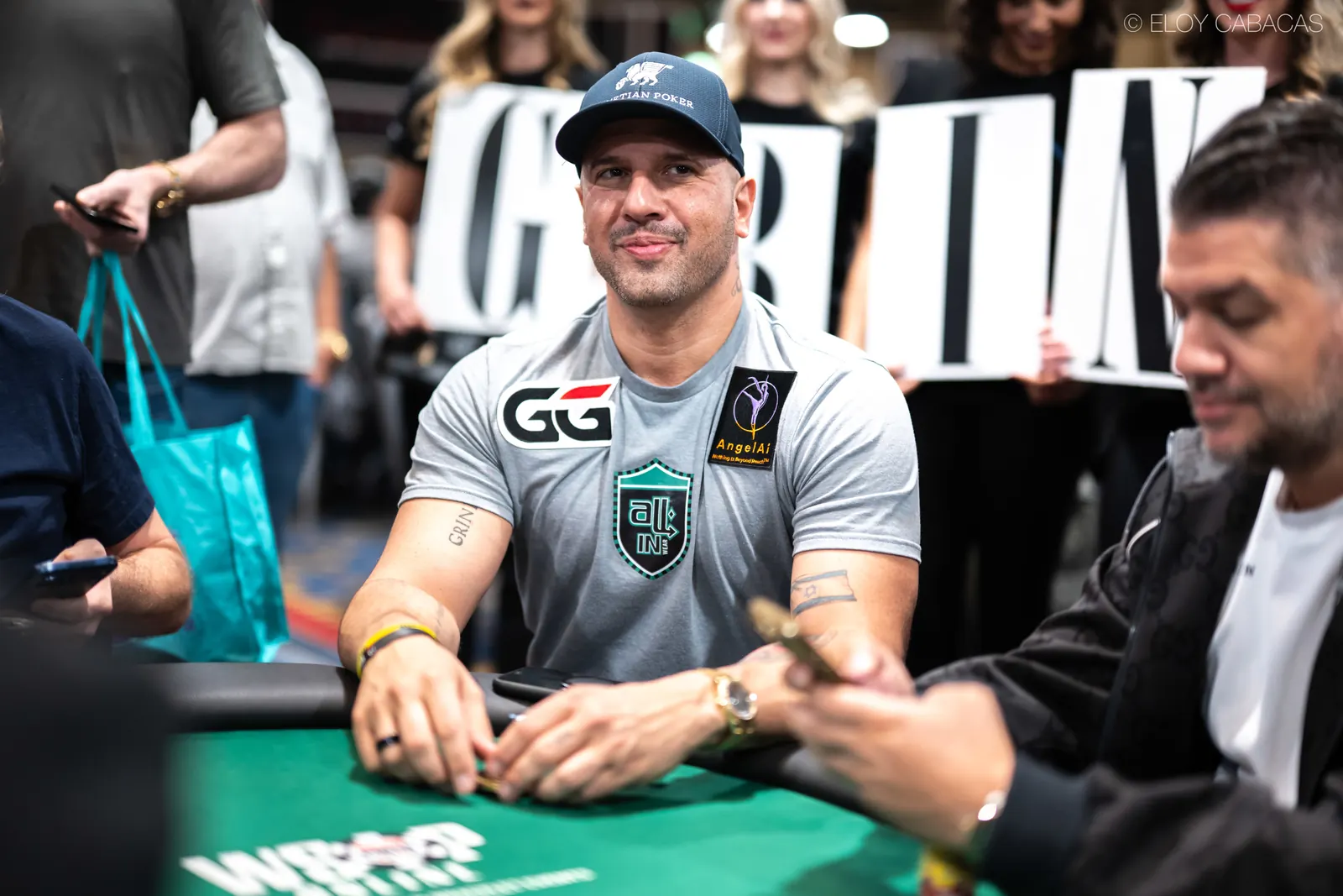 Michael Mizrachi at a poker table during the World Series of Poker Main Event.