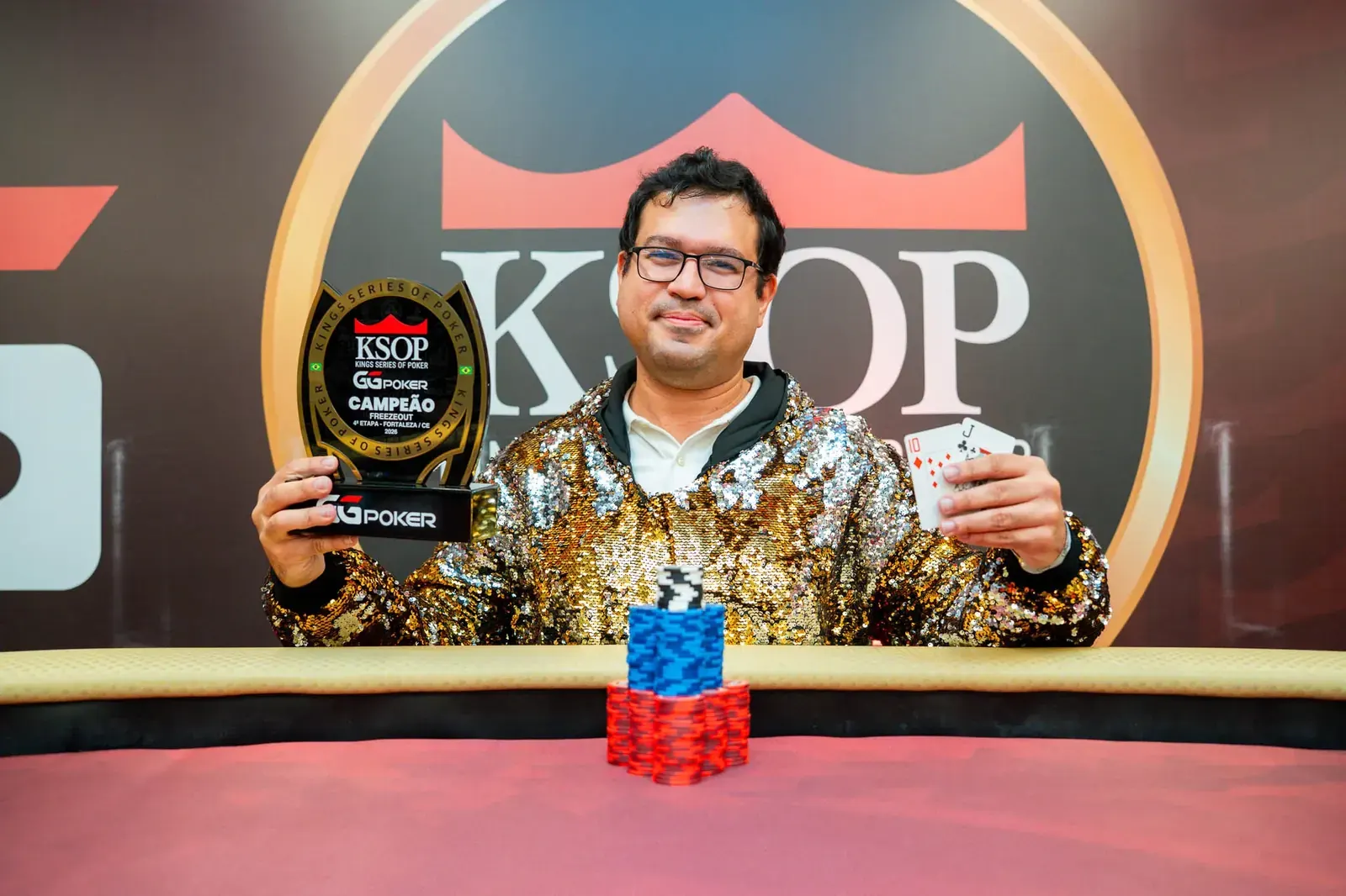 KSOP GGPoker Fortaleza trophy and prize winners at the Grand Marquise hotel