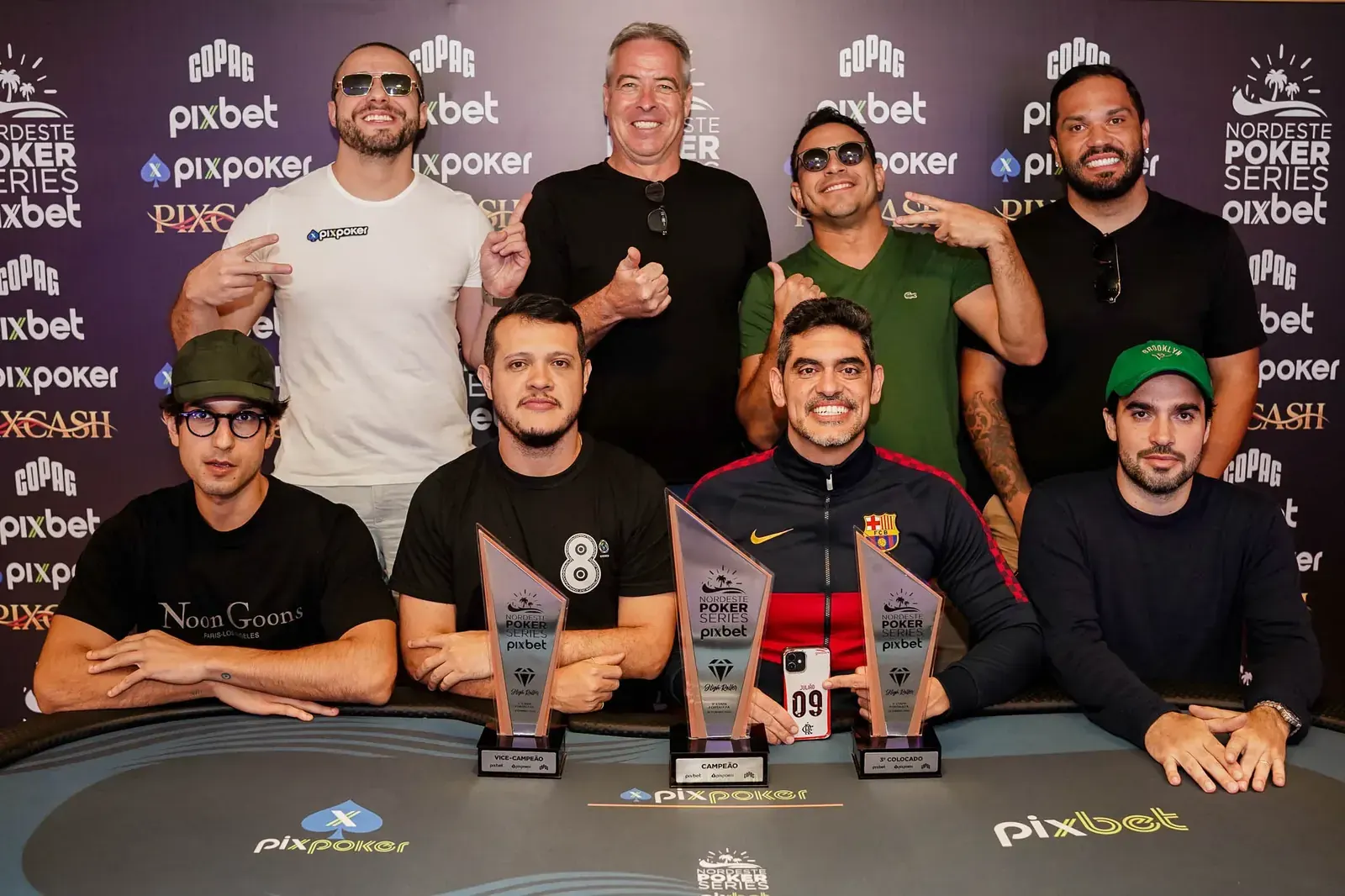 NPS Pixbet Fortaleza High Roller final table chip count display with Jonas Hareide in first position