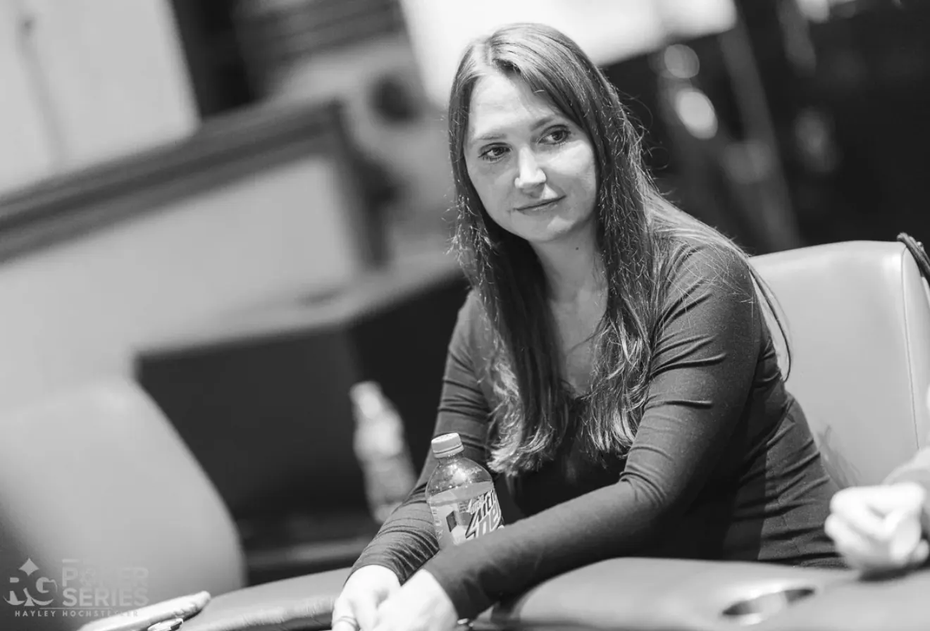 Tiffany Keathley, Arkansas poker pro and RunGood Poker Series champion, at a casino poker table