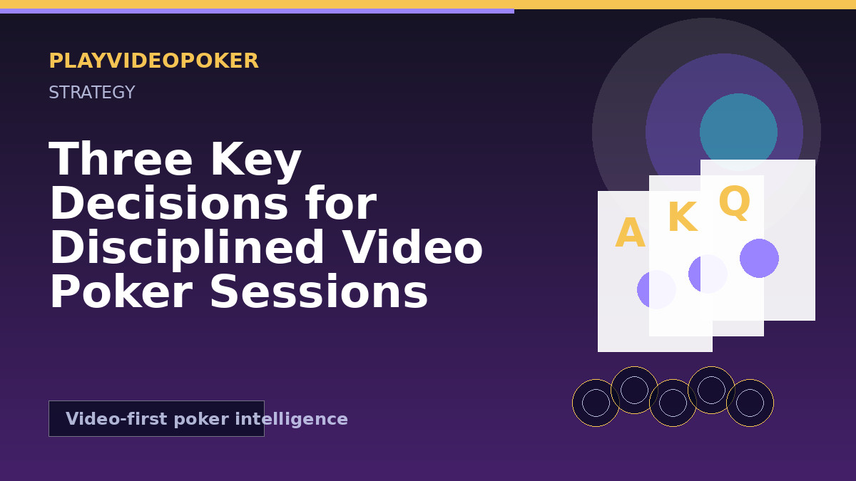 Three Key Decisions for Disciplined Video Poker Sessions