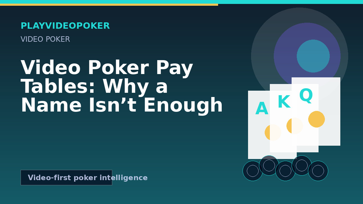 Video Poker Pay Tables: Why a Name Isn’t Enough